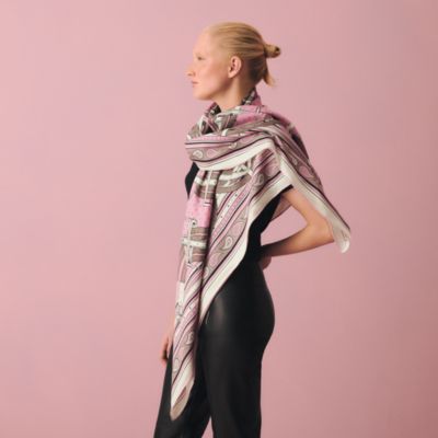 Pink - Cashmere shawls and stoles | Hermès Mainland China